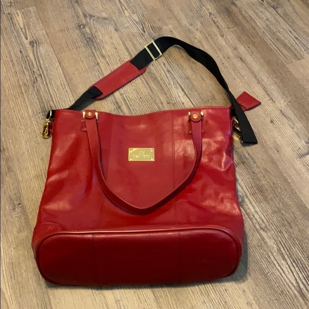 JM Collection Leather Hobo/Luggage Diaper Bag Academia Core